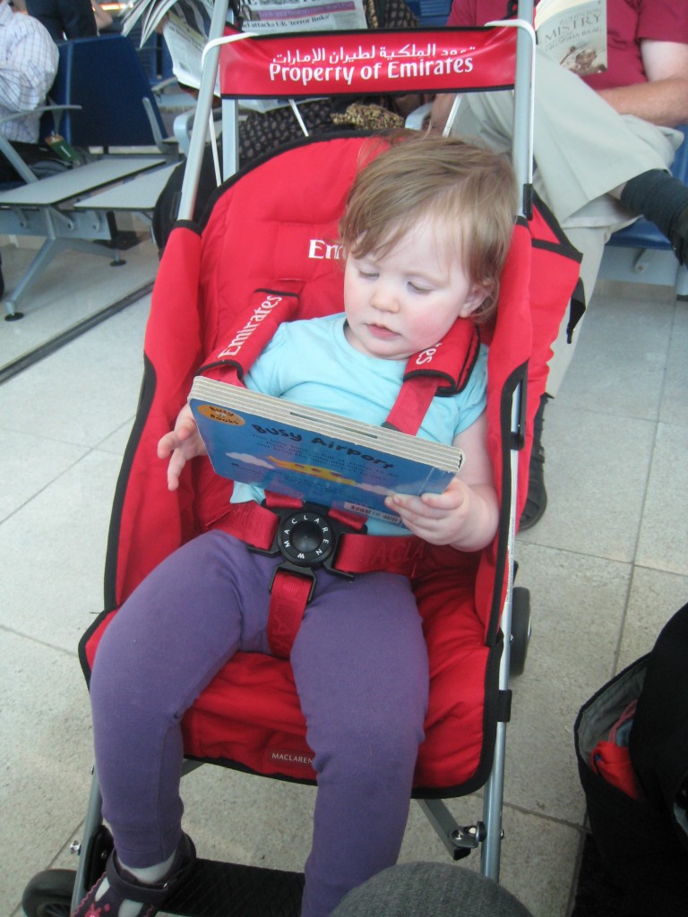 Toddler in a Stroller at Dubai International