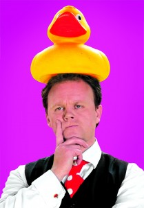 Justin Fletcher and a Duck