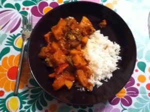 Friday - curry with vegetables, sweet potato and butternut squash 