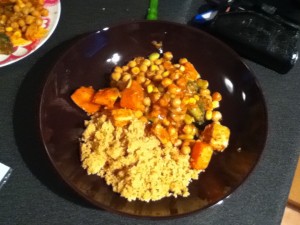 Tuesday - left over curry and cous cous