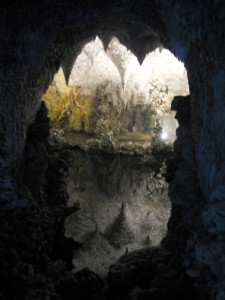 The Grotto at night at Painshill Park