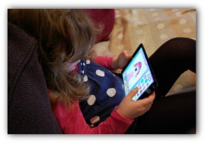 H playing the Everything's Rosie app