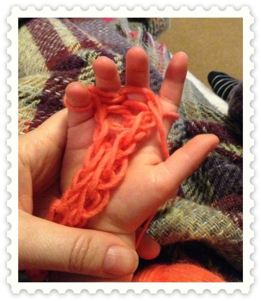 finger knitting result