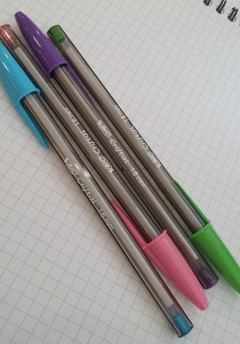 bic coloured ink pens