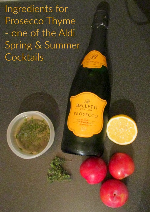 Ingredients for Aldi Spring and Summer Cocktails Prosecco Thyme