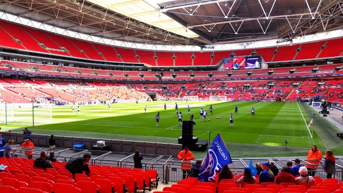 Wembley Stadium players warm up