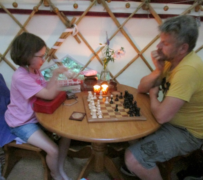 Playing Chess in the yurt