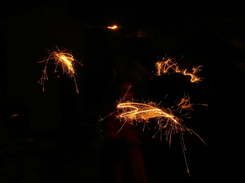 Sparklers on Bonfire Night