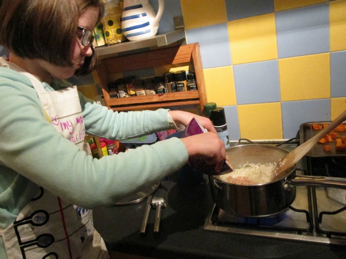 add beans to butternut squash risotto