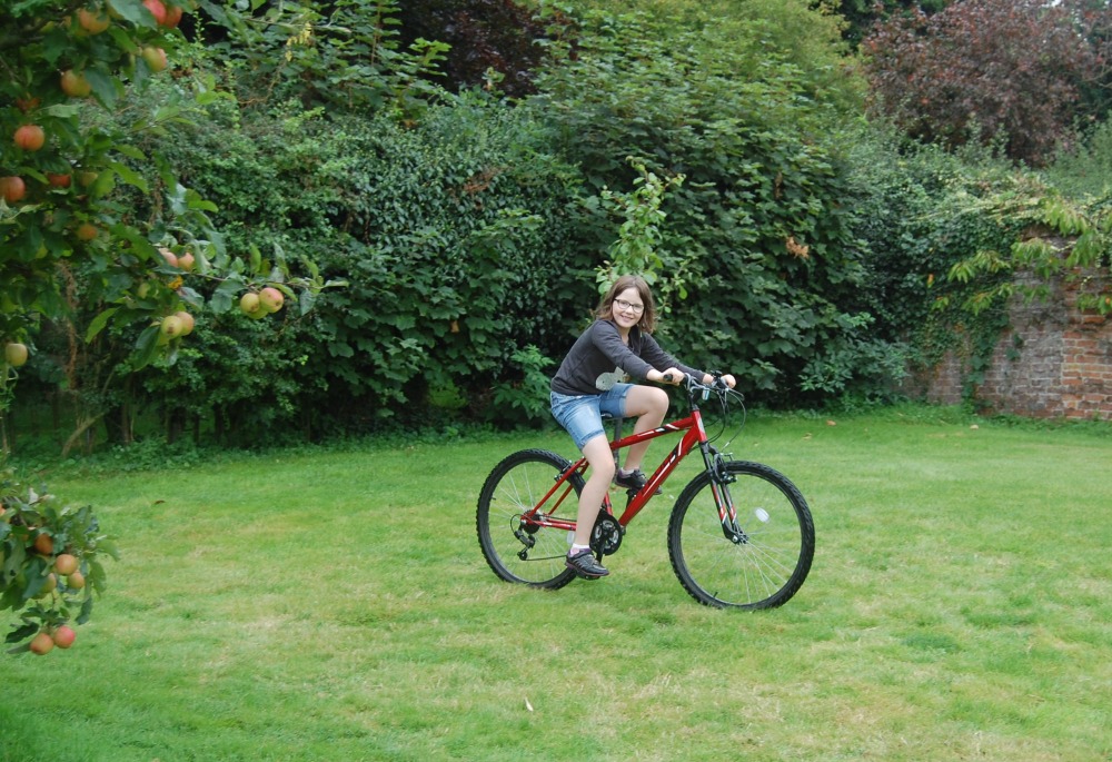 bike riding Woodpecker Yurt, Essex