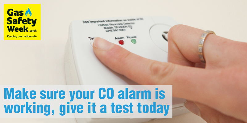 Tip 5 - Test your CO alarm Gas Safety Week 2017