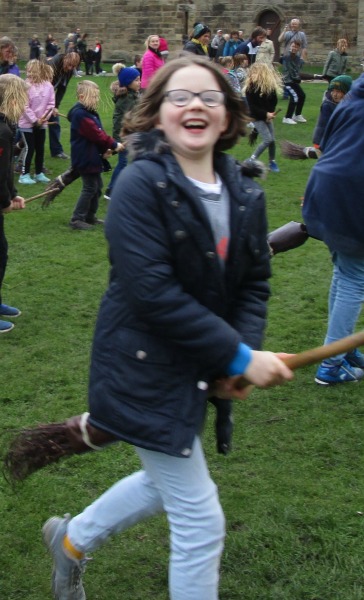 enjoying broomstick training