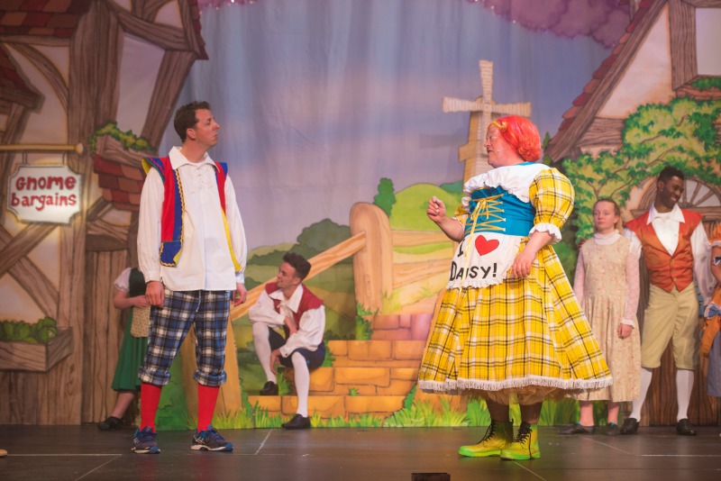 Jonny Awsum (Billy Trott) and Tim Hudson (Dame Trott) in Jack and the Beanstalk at Waddon Leisure Centre (photo James Spicer)