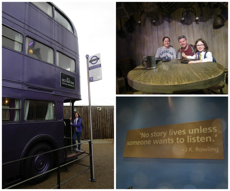 Warner Brothers Studio Tour Night Bus, JK Rowling Quote and around a table