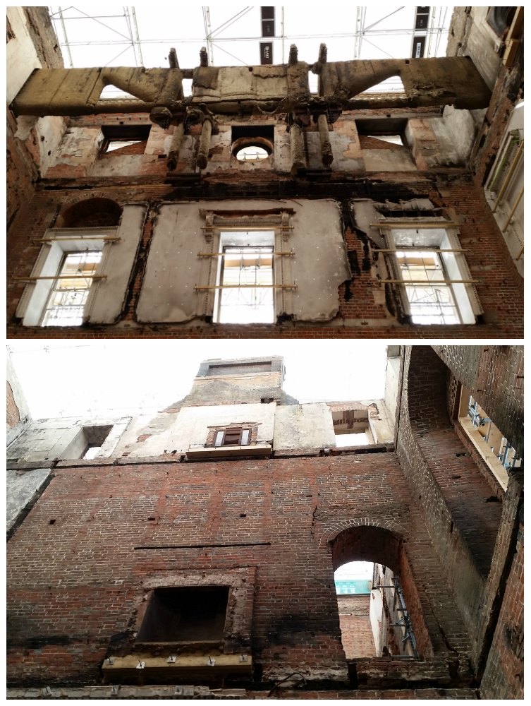 Clandon Park after the fire - 1930s fireproof solution and looking up to the roof