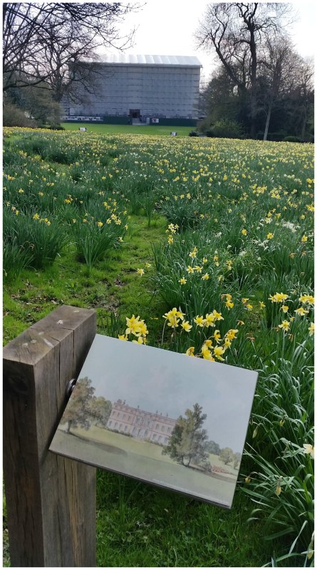 Clandon Park after the fire. Before and after