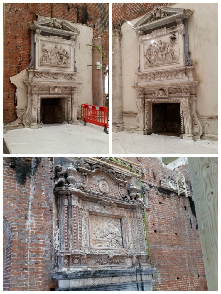 Clandon Park fireplaces that survived after the fire