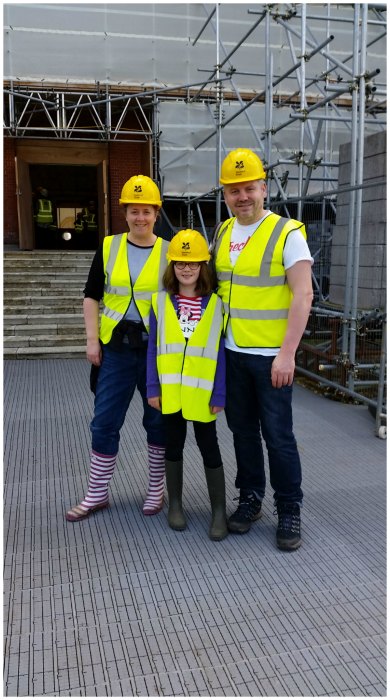 Hi vis and hard hats to see inside Clandon Park