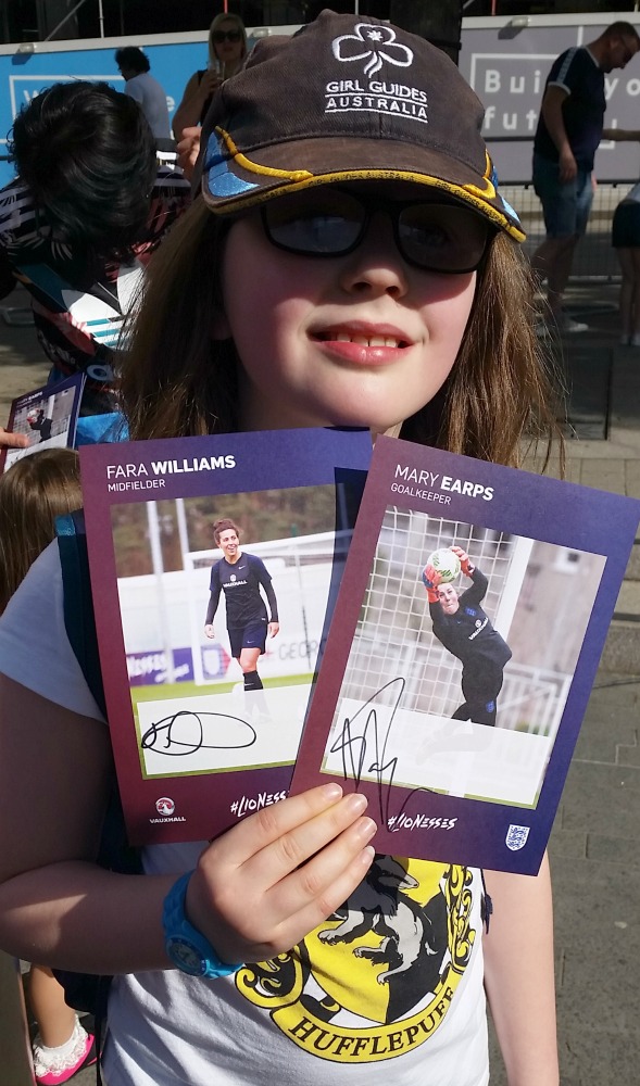 Fara and Mary autographs, Women's FA Cup Final 2018