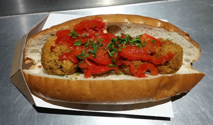 Wembley falafel veggie hot dog