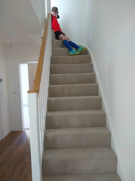 moving house, the stairs with H on them