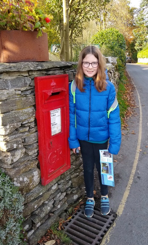 Beatrix Potter and the Lake District - red post box by Hill Top