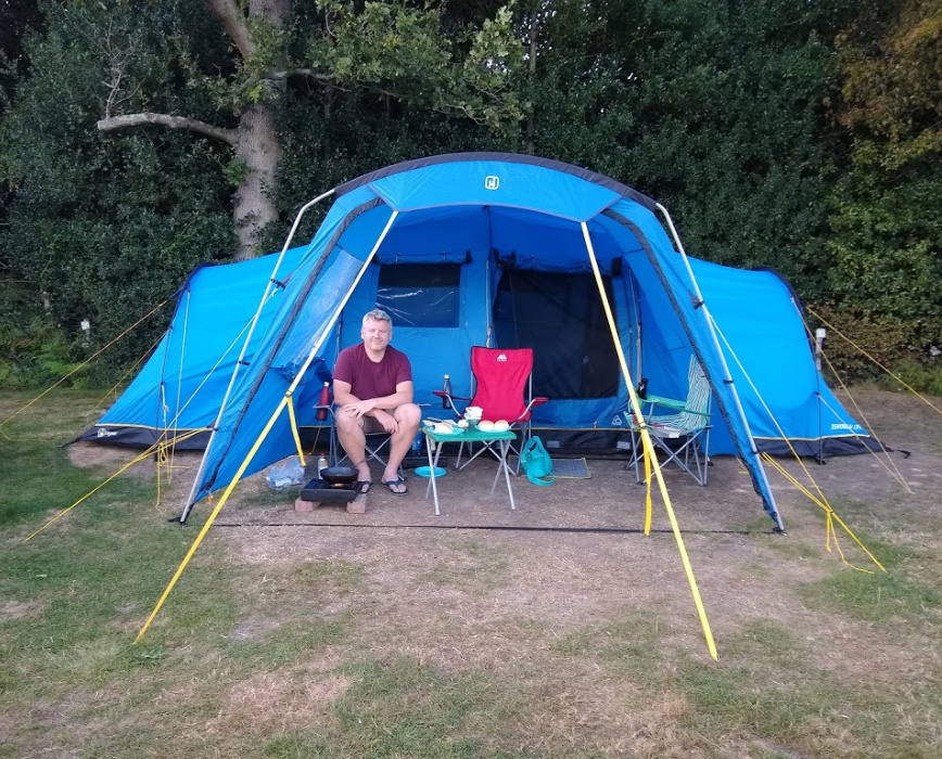 Zenobia Eclipse 6 tent with porch on campsite. Bought a tent.